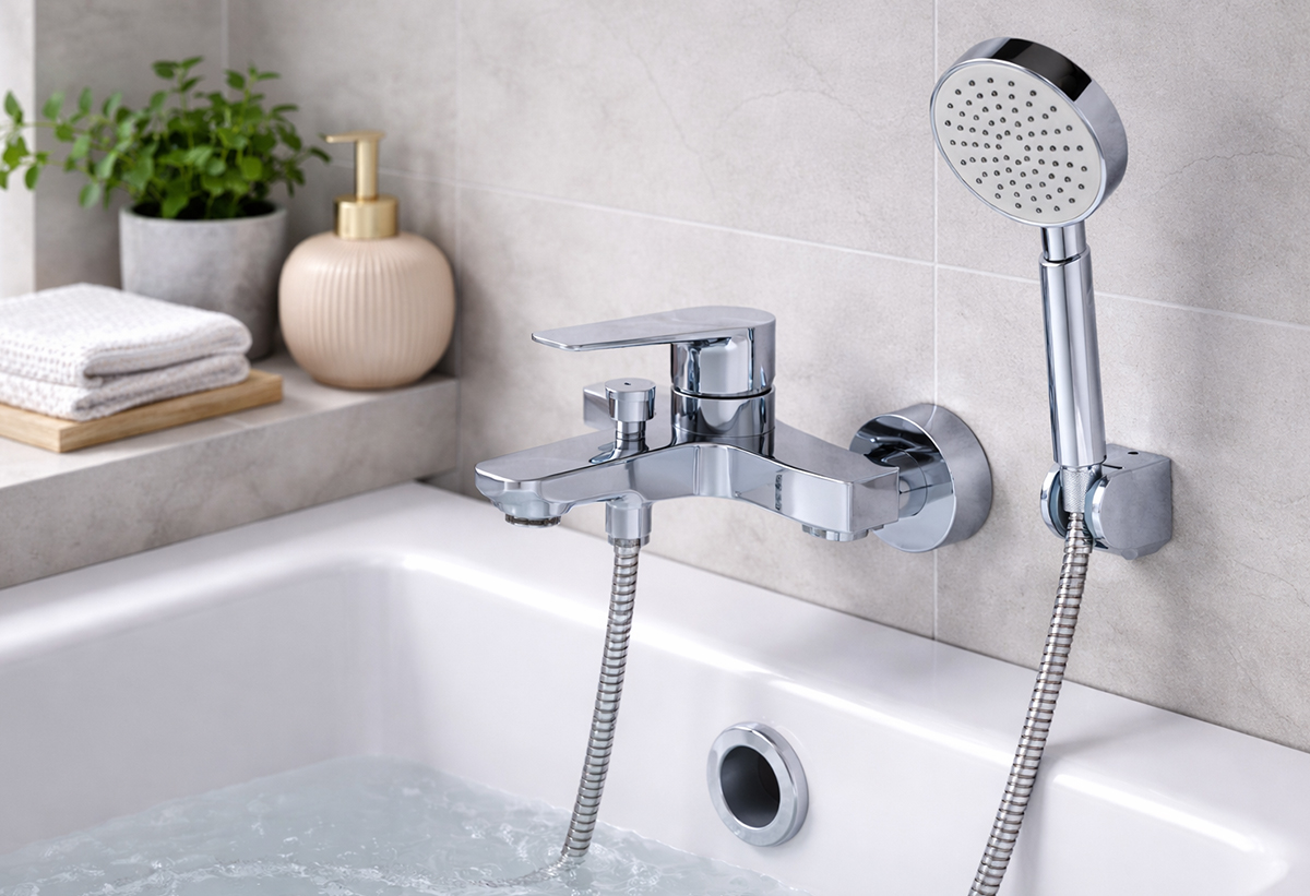 Απεικονίζεται η μπαταρία τοποθετημένη σε ένα μπάνιο.